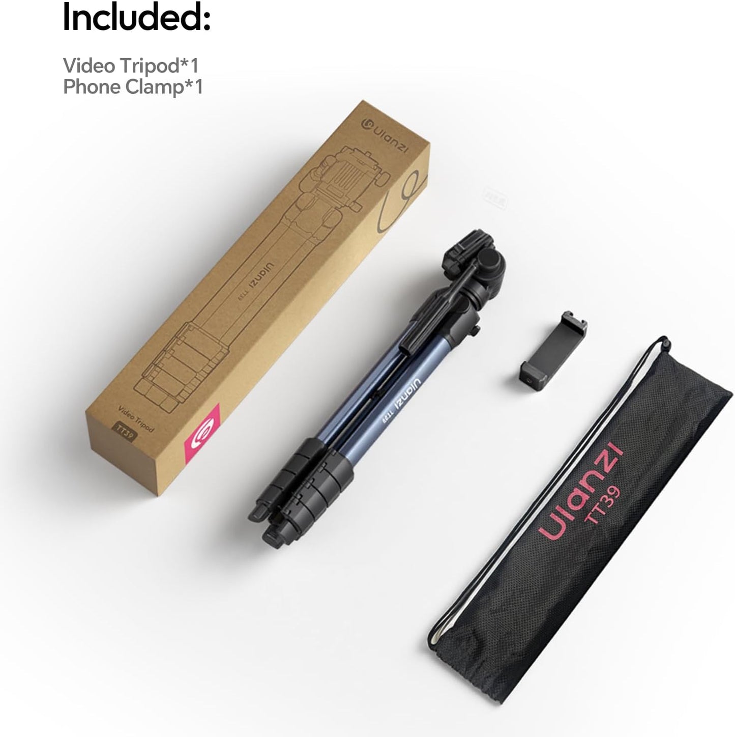 ULANZI TT39 Tripod 61" Vertical/Horizontal, Phone & DSLR, Adjustable