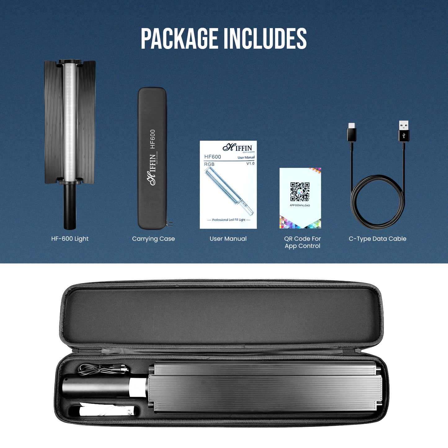 HF-600 Professional RGB  Stick Light | 24W Power | CCT 2500K-9900K | 5200mAh Battery | 24 Effects