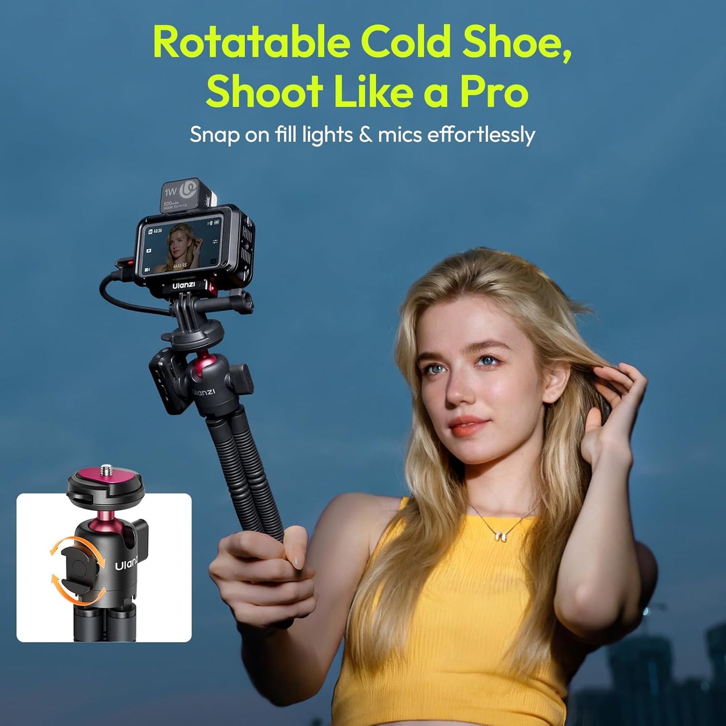 ULANZI MT-91 Flexible Octopus Tripod 3-in-1 for Phone/GoPro/Camera w Bluetooth