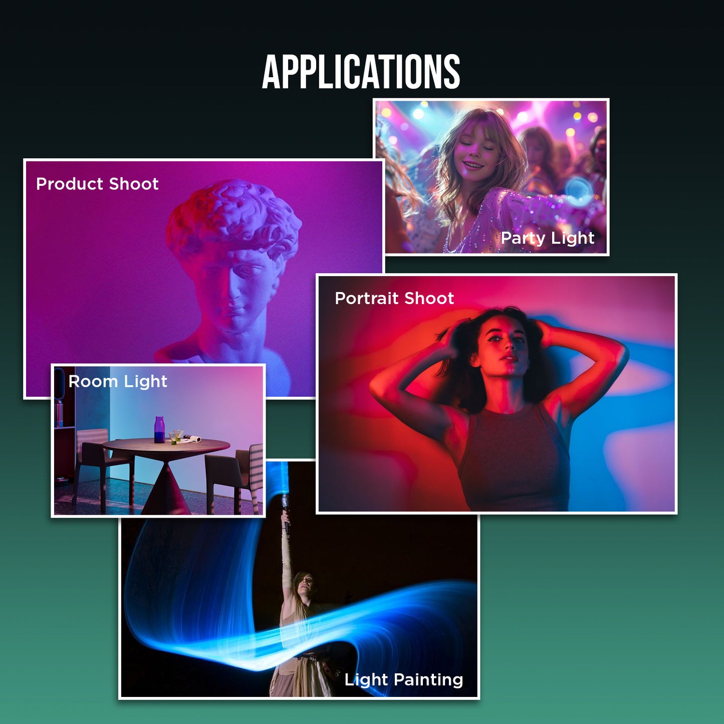 HF-150W RGB LED Light 150W Fan 2700-6500K 18300lm CRI95+ Dim 1-100% | App Control