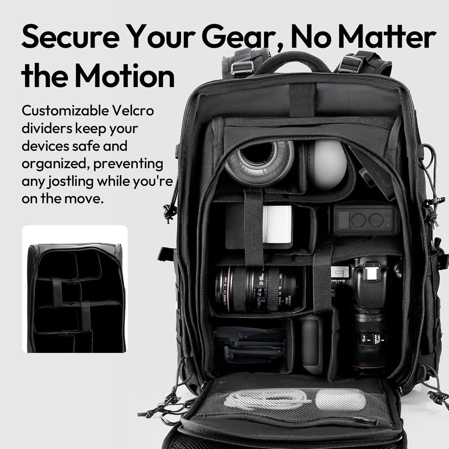 ULANZI BC007 28L Camera Backpack, DSLR Bag w/ Quick Access & Dividers