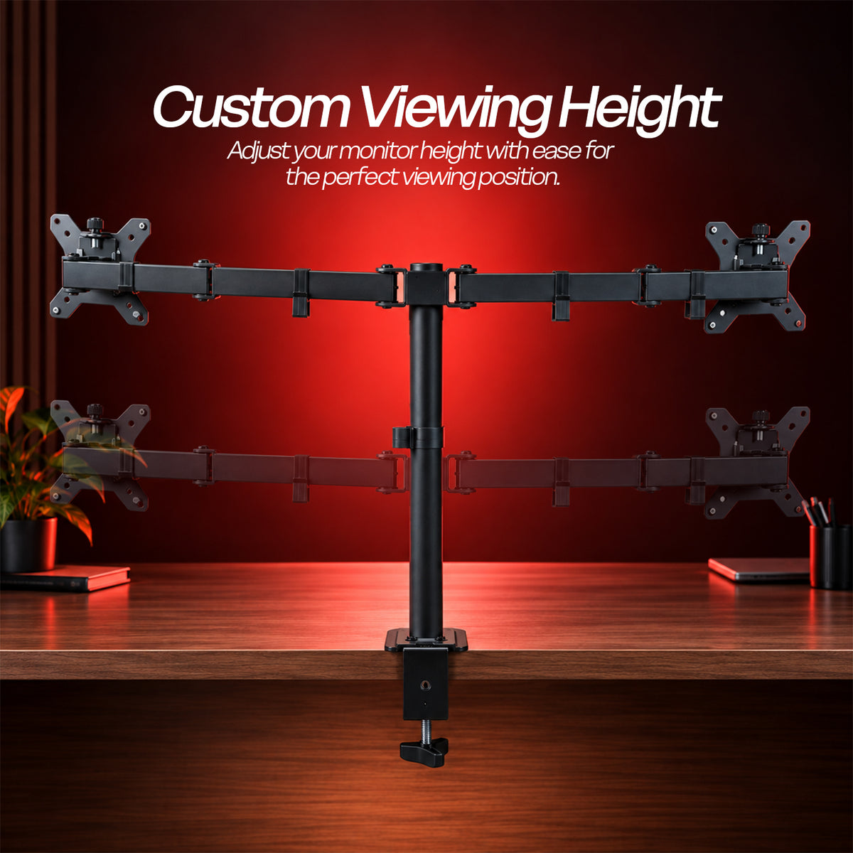MS24 Dual Monitor Arm, 13–32in, Up to 10kg/22lbs, VESA 75x75/100x100, Desk Mount
