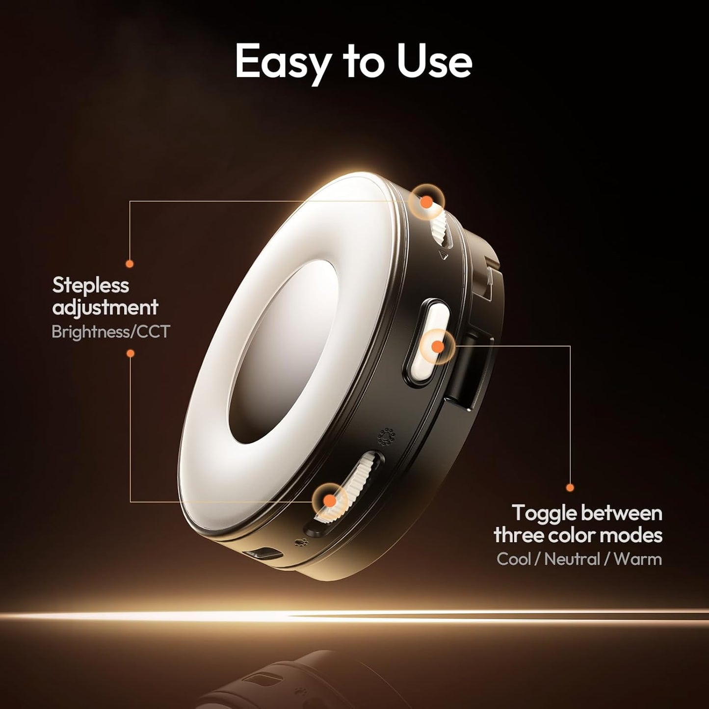 ULANZI ML05 Maglock Magnetic iPhone Ring Light Mirror 9000K CRI≥97 FullAngle LED, White/Black