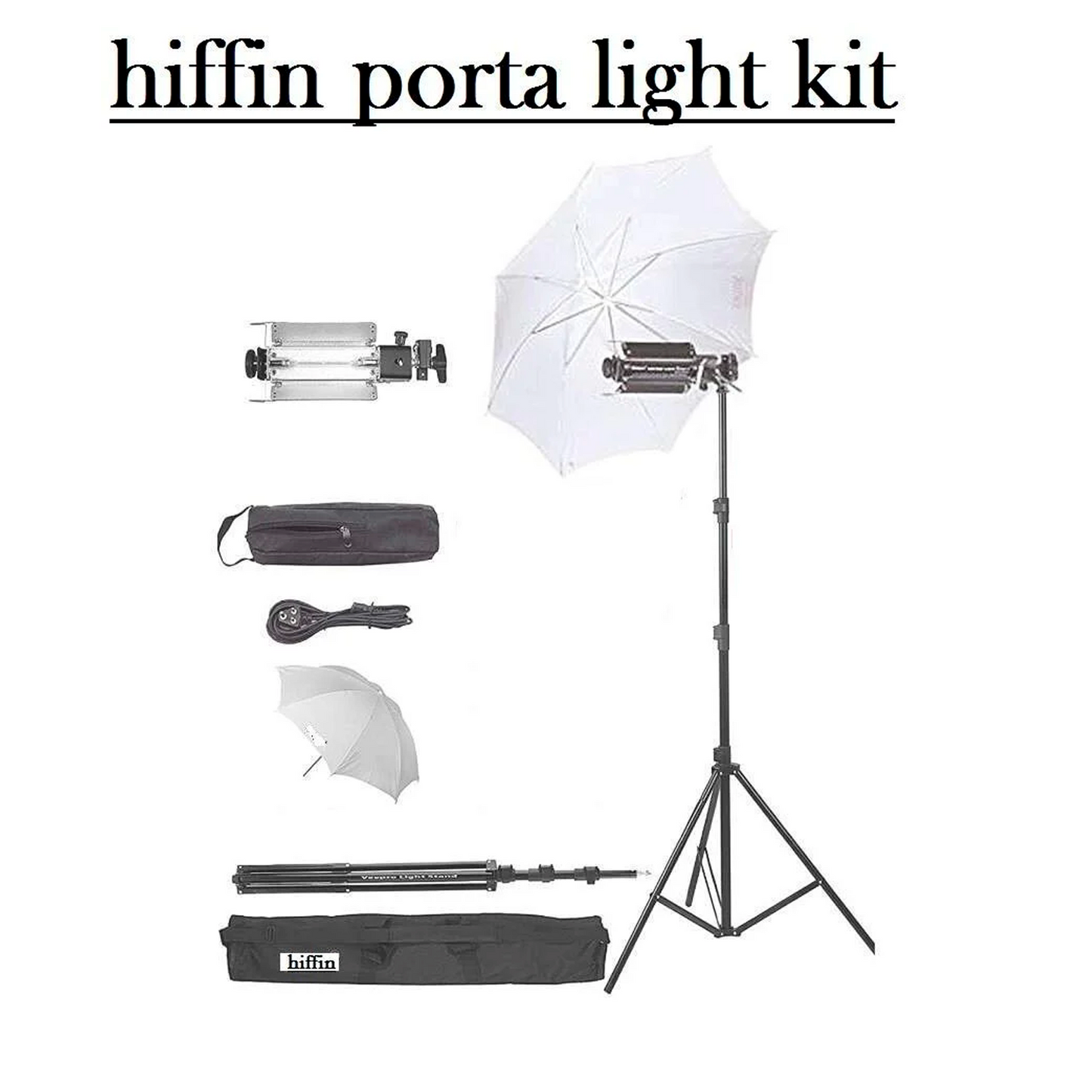 HIFFIN® Porta Kit 1000w Light with 9 feet Light Stands and Umbrella Lights for Video & Still Photography SS2 Bag Free for Porta KIT (Porta Light KIT Set of 1)