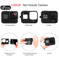 HIFFIN® Protective Silicone Sleeve Case + Lanyard Accessories Soft Rubber Frame Cover Protection for Go Pro Compatible with GoPro Hero 8 Black Action Camera (Blue)
