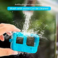 HIFFIN® Protective Silicone Pack of 2 pcs Sleeve Case + Lanyard Accessories Soft Rubber Frame Cover Protection for Go Pro Compatible with GoPro Hero 8 Black Action Camera (Black+Blue)