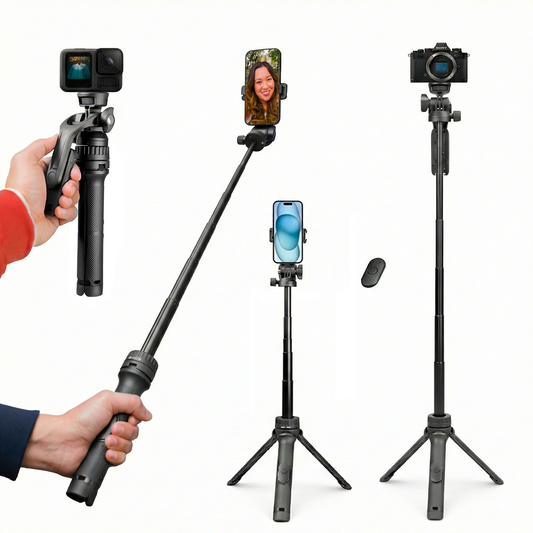 HTR-34 Selfie Stick Tripod 29” with Wireless Remote for Smartphones & Cameras