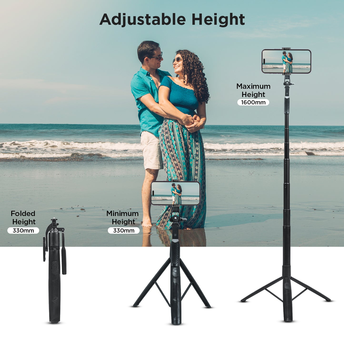 HIFFIN HST-63 Tripod – 63" Long, 360° Handle, Remote, Tri-Leg
