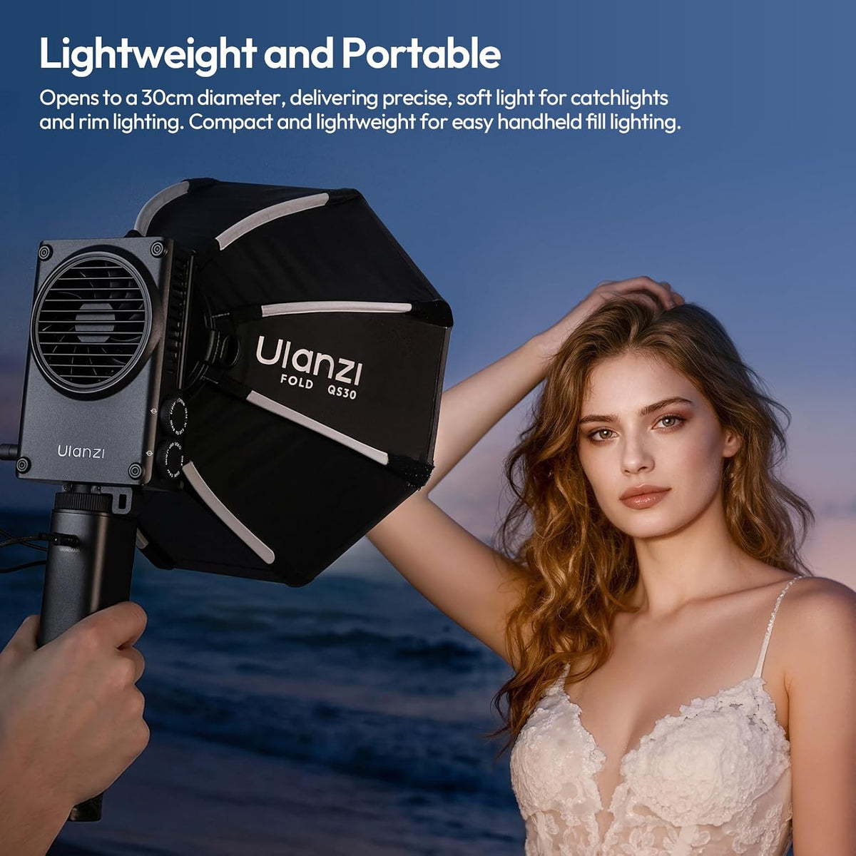ULANZI QS30 30cm Octagonal Softbox with Quick Release Bowens Mount, Grid & Cloth Mini