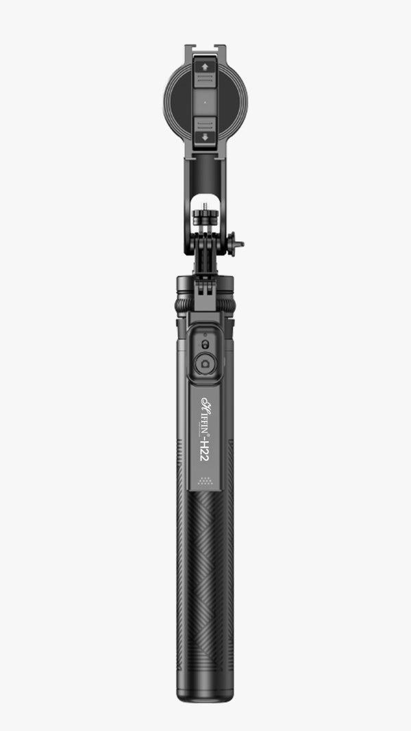 H22 Selfie Stick Tripod, 71in Quadrapod, Remote, 360° Rotation, Detachable Mount