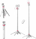 ULANZI MT44M Auto Open Magnetic Phone Tripod, 59" Selfie Stick with Remote White/Black