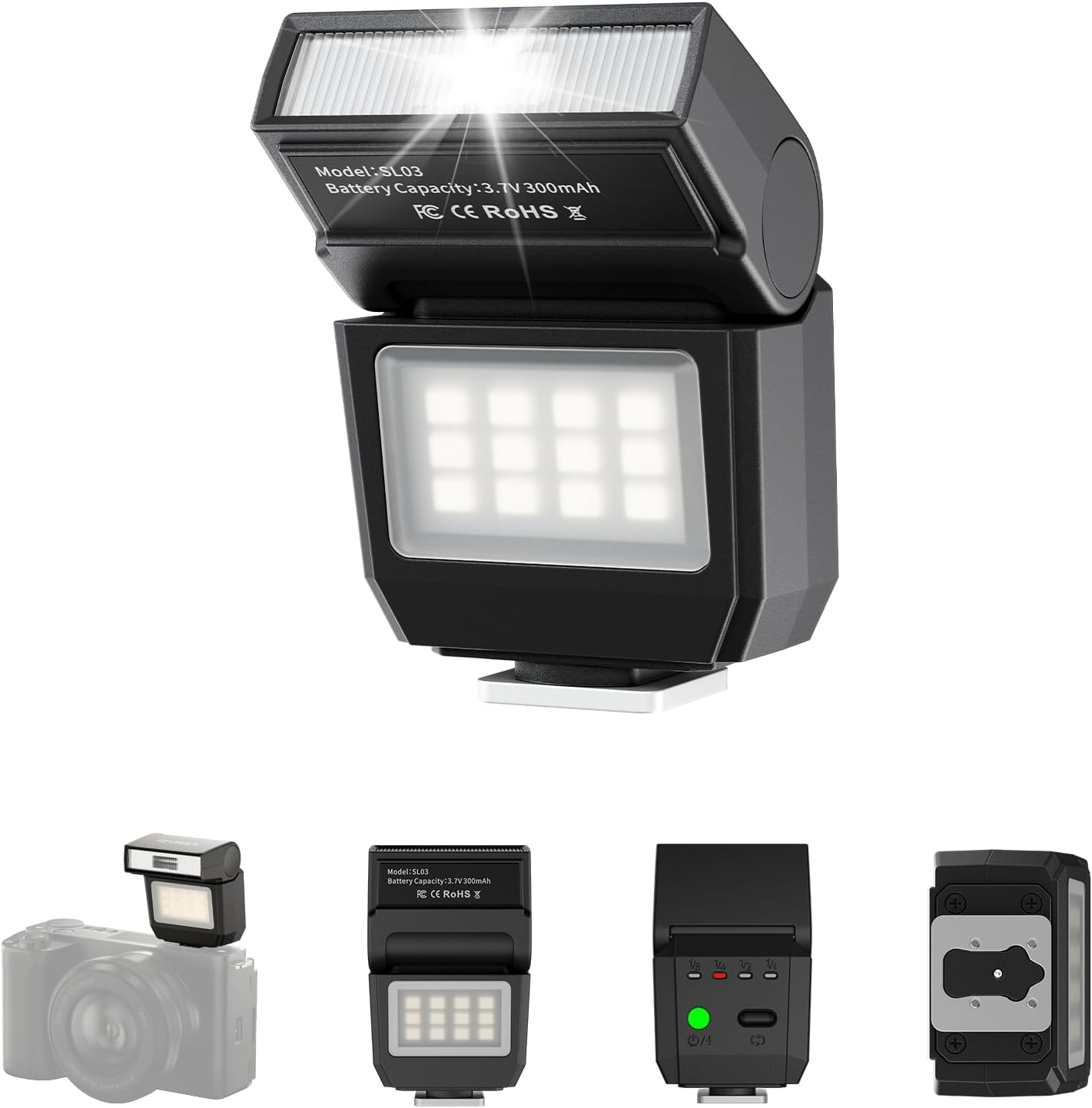 ULANZI SL03 Mini Camera Flash GN8 6500K 90° Light Compatible Sony Canon Nikon Fuji