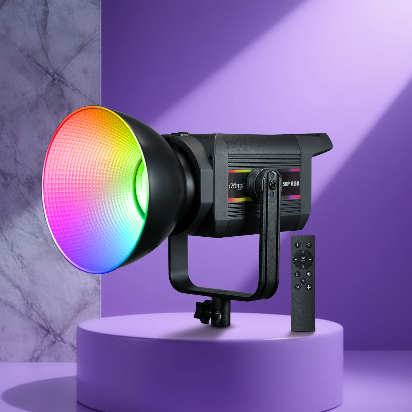 150 Watt RGB LED Video Light 2800K-6800K, 11 FX Modes, 9800Lm Brightness, Remote Control, 220V Power Supply