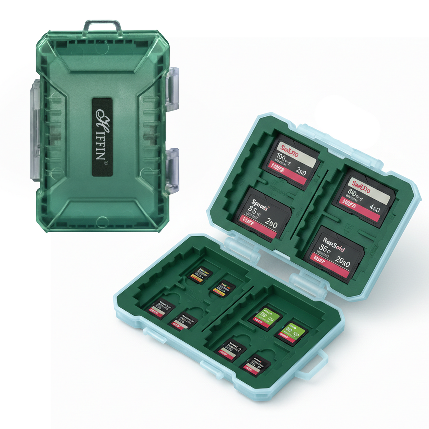 29-in-1 ABS+TPE Waterproof Memory Card Case for CFexpress A/B, SD, TF & SIM