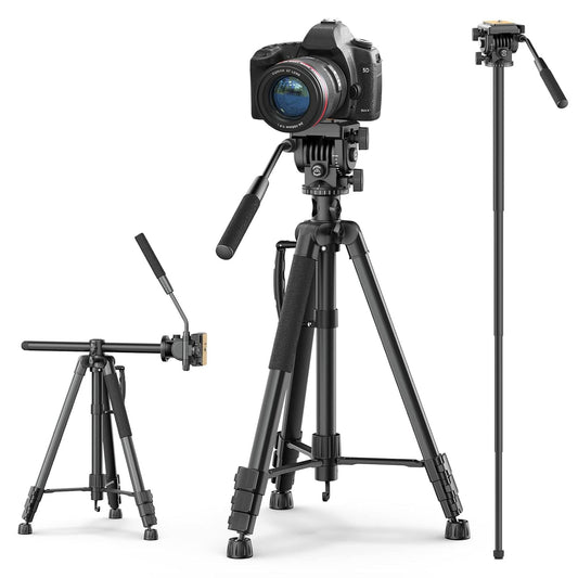ULANZI VT-02 Metal Tripod – Heavy Duty Portable, Adjustable for DSLR/Phones