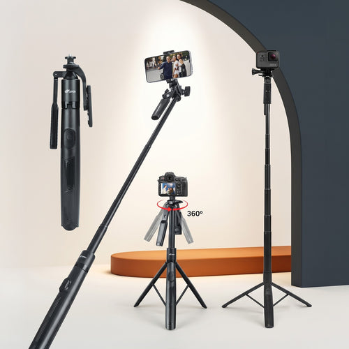 HIFFIN HST-63 Tripod – 63" Long, 360° Handle, Remote, Tri-Leg