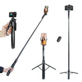 HST-63 Tripod with 360° Handle & Remote / LT-003 Portable Selfie Light (3000-9000K, 3 Modes, USB-C, 7W) – Complete Photography & Video Kit