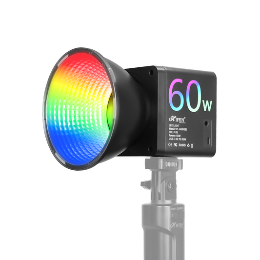 60 Watt RGB Portable Light |2500K-6500K | 26800mAh Battery | CRI 95+ | 24 Effects