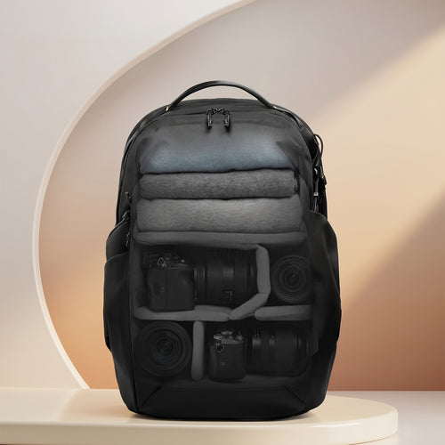 ULANZI YY038 Travel Camera Backpack 22L for Mirrorless DSLR, 16-inch Laptop Compartment, Anti-Theft Water-Resistant Photography Bag with Tripod Holder, Compatible with Sony Canon Nikon Fujifilm(Black)