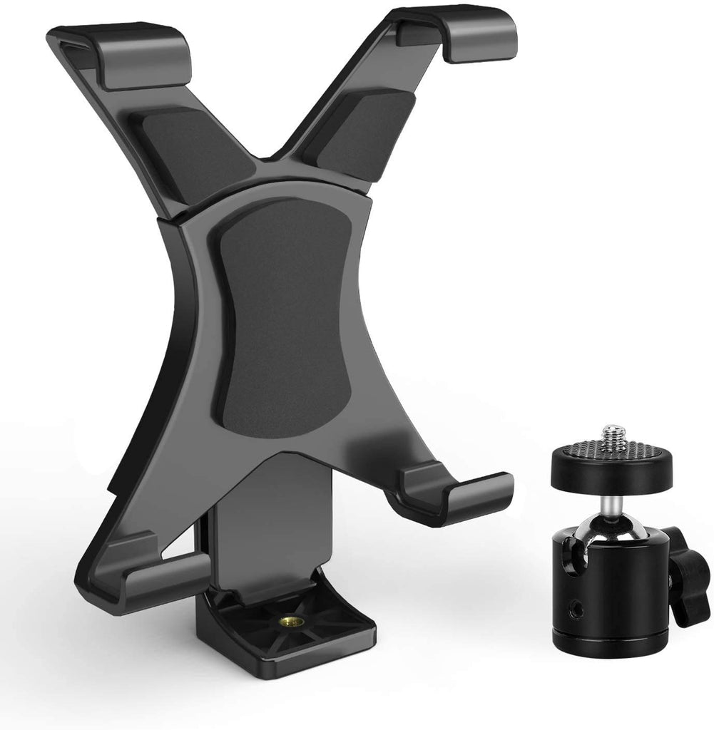 HIFFIN® iPad Tripod Mount Adapter Universal Tablet Holder Fits Ipad Air, Mini, Surface, Nexus and Most Tablets, Use on Tripod, Monopod, Selfie Stick, Tabletop Tripod Stand (IPAD Holder with 1/4 screw ball head)