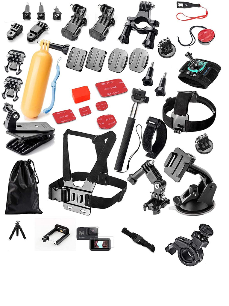 HIFFIN® Branded 45 in 1 for GoPro (Gopro7) Accessories Kit for Hero 5 4 3+ 3 2 1, SJCAM SJ4000 SJ5000, Yi & Other Action Cameras