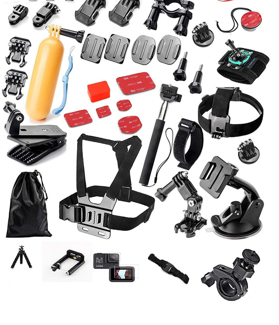 HIFFIN® Branded 45 in 1 for GoPro (Gopro7) Accessories Kit for Hero 5 4 3+ 3 2 1, SJCAM SJ4000 SJ5000, Yi & Other Action Cameras