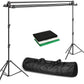 HIFFIN® Triple Crossbar 10 ft Wide 8.5 ft Height Backdrop Stand, Photo Video Studio Heavy Duty Adjustable Photography Muslin Background Support System Kit - 3 in 1 | 3 Curtains
