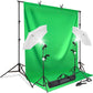 HIFFIN® Photography Continuous Umbrella Studio Light Lighting Kit with Chromakey Green Screen Photo Background Backdrop Stand Support System