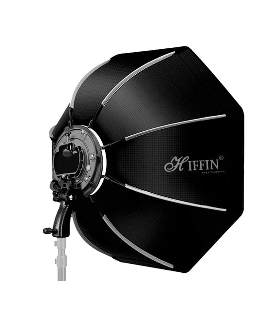 HIFFIN (65cm) Lightweight & Portable Soft Box Comes with S2 Type Bracket & 2 Diffuser Sheets | Carrying Case | Compatible with All Flash Speedlights (Octagonal Softbox 65 cm)