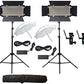 HIFFIN® HF-600 Mark II Bi-Color Continuous Dimmable Professional LED Photo & Video Light Dual Kit with AC Power Adapter for Film Making,YouTube Shooting,Studio Videography, (HIFFIN HF-600 Mark II)