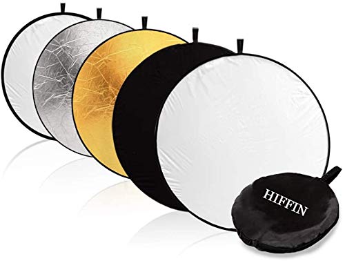 HIFFIN® Reflector 32-inch / 80 cm 5 in 1 Photography Camera Reflector Collapsible Multi-Disc Light with Bag - Translucent, Silver, Gold, White and Black