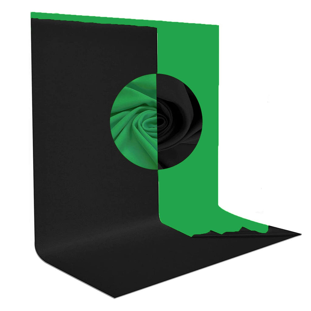 HIFFIN 8x12 ft, 2-in-1 Black Green Screen Backdrop Reversible Photography Backdrop Background, Chromakey Black Screen Green Backdrop for Photoshoot Televison Zoom Live Streaming