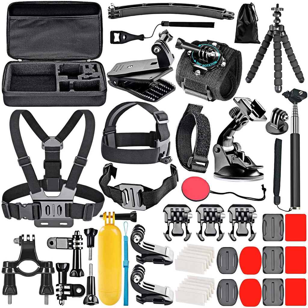 HIFFIN 50 in 1 Action Camera Accessory Kit Compatible with GoPro Hero10/9/8/7/6/5/4, GoPro Max, GoPro Fusion, Insta360, DJI Osmo Action/Action 2, AKASO, and More…