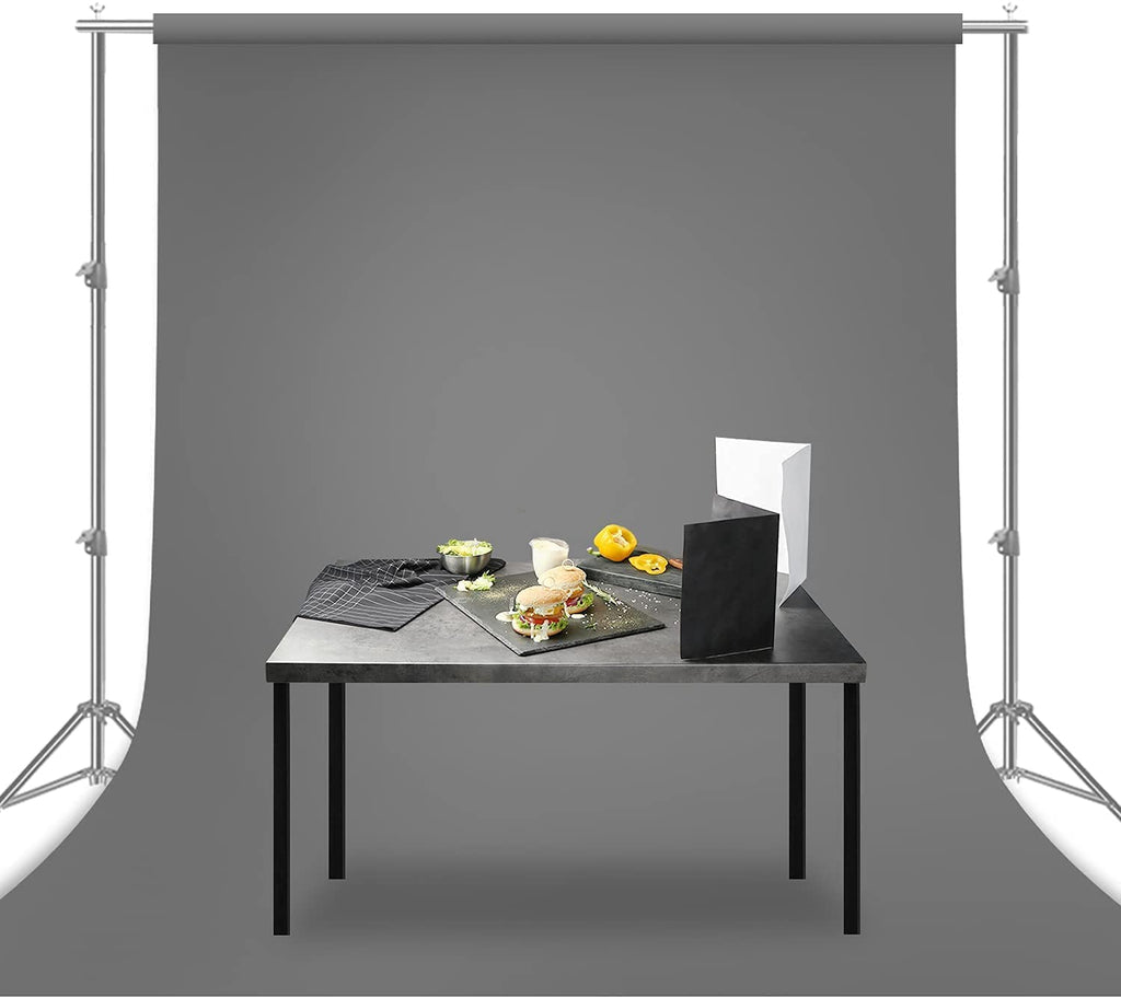HIFFIN® Pro 8x12 Ft, Grey Professional Backdrop for Background Photography Background Stand for Photo Light Studio Accurate Size 8x12 Ft