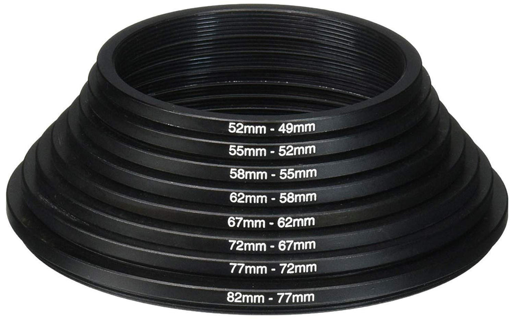 HIFFIN Lens Filter Stepping Down CONVERTION Rings Set 8 Pcs Lens Stepping Down Ring||82-49mm||