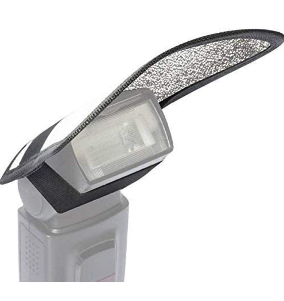 HIFFIN® Mini Silver White Flash Diffuser Reflector with Strep for Camera