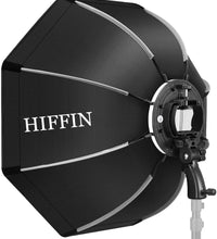 HIFFIN® Octagonal Softbox with S-Type Bracket Holder (with Bowens Mount) and Carrying Bag for Speedlite Studio Flash Monolight, Portrait and Product Photography (60 cm)