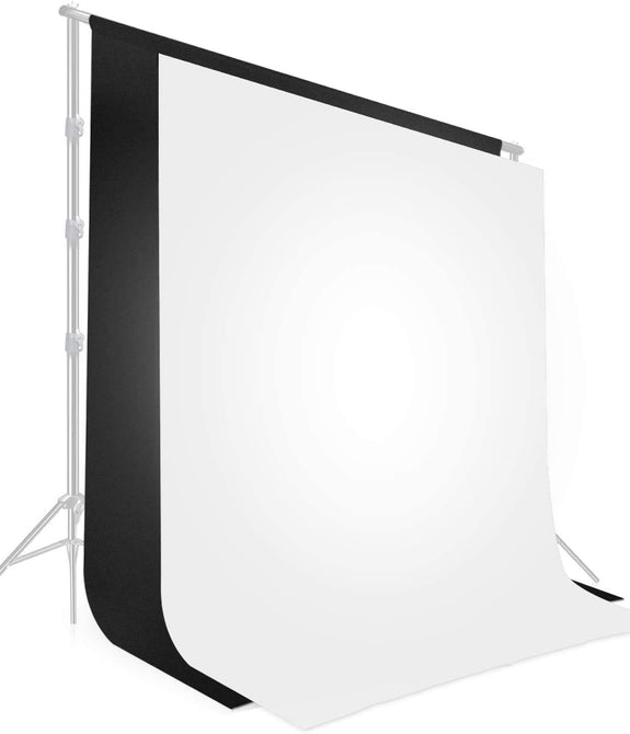 HIFFIN® 8 ft X 12 ft Black & White Chromakey Photo Video Photography Studio Fabric Backdrop Background Screen.
