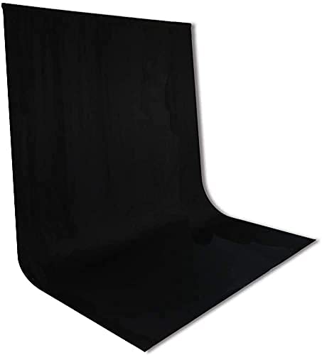 HIFFIN® Black Backdrop Photo Backgound - 6x10 FT Photography Backdrop for Photoshoot Black Background Screen for Video Recording Picture Shooting