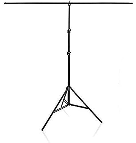 HIFFIN® Black Screen Backdrop 6x10 ft with Stand 6x9FT Photography Backdrop with 1PC 6.5FT T-Shape Backdrop Stands, 2PCs Spring Clamps, 1PCs Carry Bag