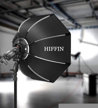 HIFFIN® 65cm Flash Speedlite Softbox Portable Outdoor Octagon Umbrella Softbox with 9 fit Light Stand for ptoto Studio