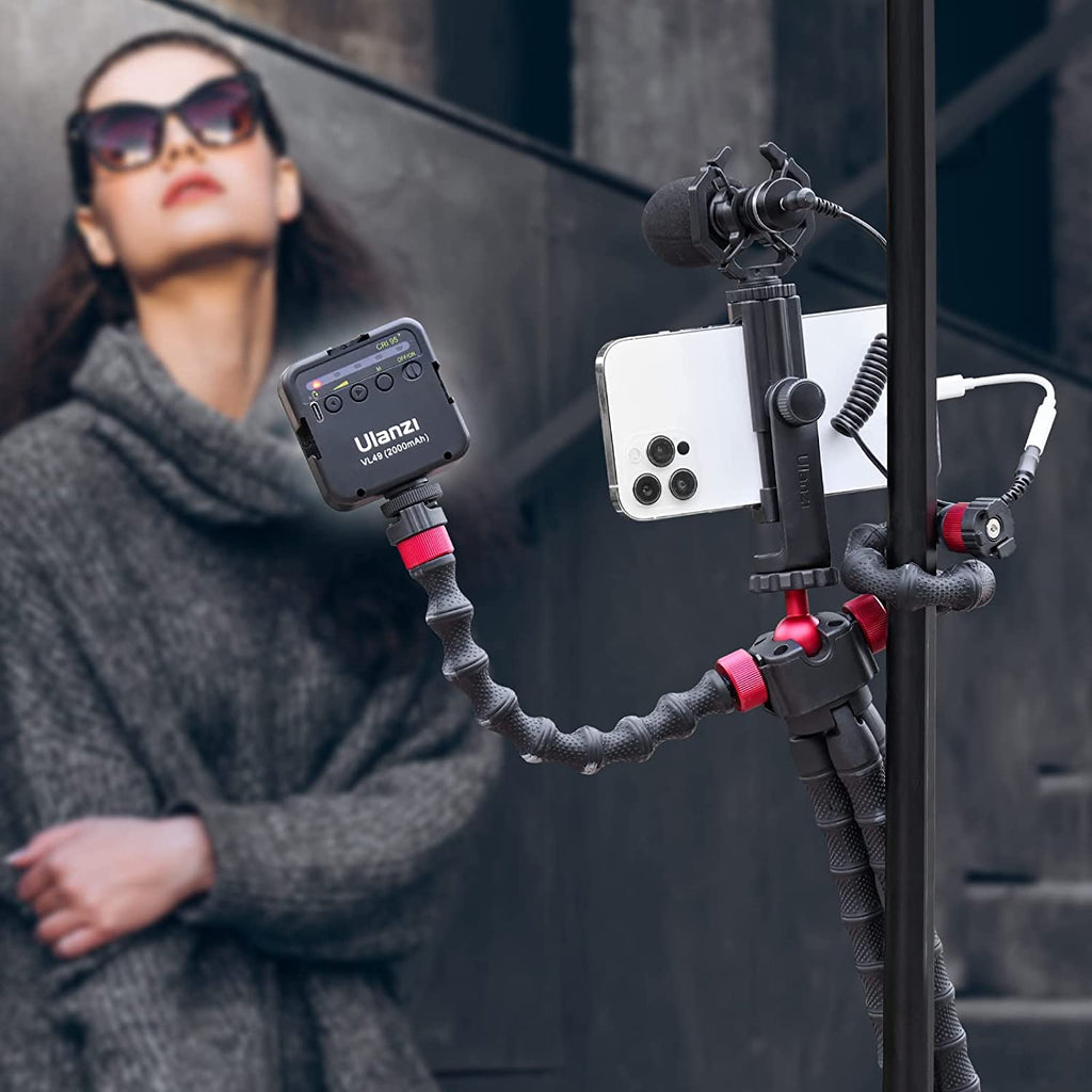 ULANZI Vlogging Kit, Smartphone Video Rig Kit with Flexible Tripod, Extension Arm, LED Light, Microphone, Phone Mount-Protable Octopus Tripod for iPhone Samsung Canon Nikon Sony Camera(Vlogging Kit)