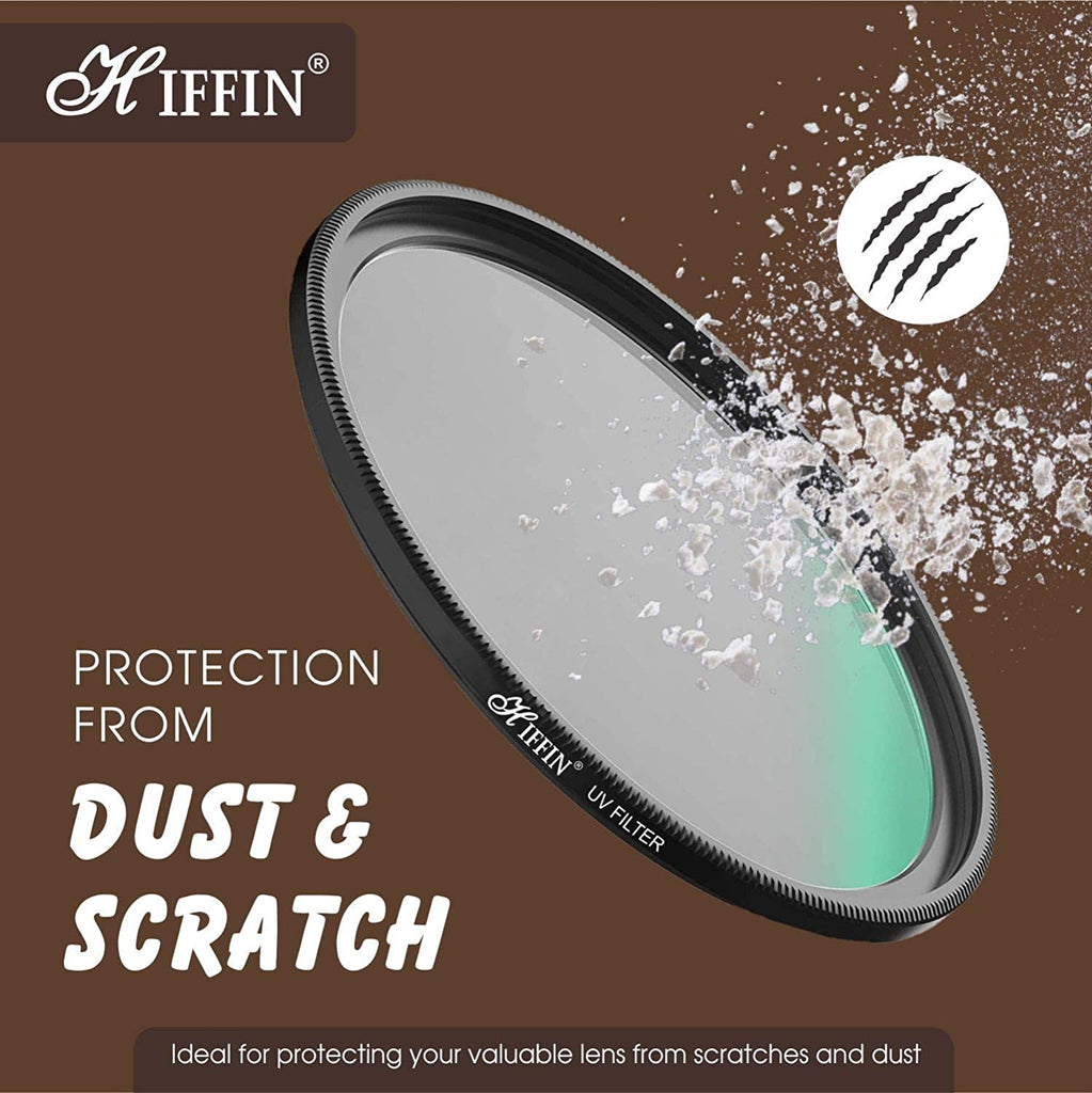 HIFFIN® Ultra Slim Multicoated 16 Layers UV Filter Protection Slim Frame with Multi-Resistant Coating (77 MM)