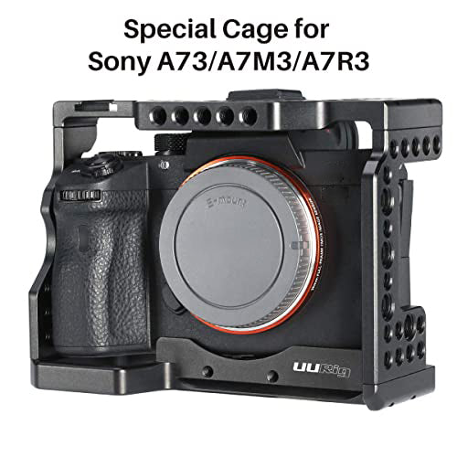 HIFFIN® UURig C-A73 A7 III Camera Cage for Sony A7 Series A7R III/A7 III, Top Cold Shoe Microphone Light Mount/Arri Hole Extension, Stable Vlogging Video, Arca Swiss Quick Release Plate