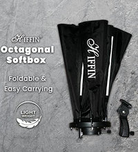 HIFFIN® (55cm) Lightweight & Portable Soft Box Comes with S2 Type Bracket & 2 Diffuser Sheets | Carrying Case | Compatible with All Flash Speedlights (Octagonal Softbox 55 cm)…