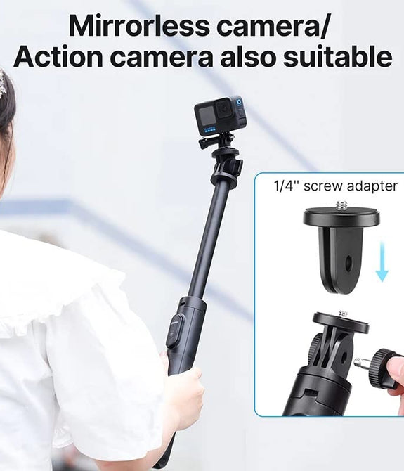 Ulanzi SK-03 1.6M Livestream Selfie 360 Rotation Bluetooth 10M Remote Control Tripod Selfie Stand with Extend Cold Shoe