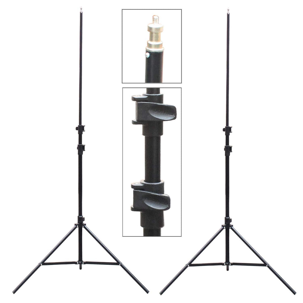 HIFFIN® ® Light Stand Kit - 9 feet (4 Light Stands) Free Bag for Stand Metal Color Black 9 feet, Portable & Folding, Indoor & Outdoor Shoot, Heavy Duty, Photography & Videography