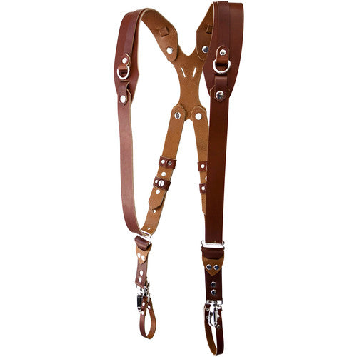 HIFFIN Clydesdale Pro Dual Leather Camera Harness (Large, Tan)