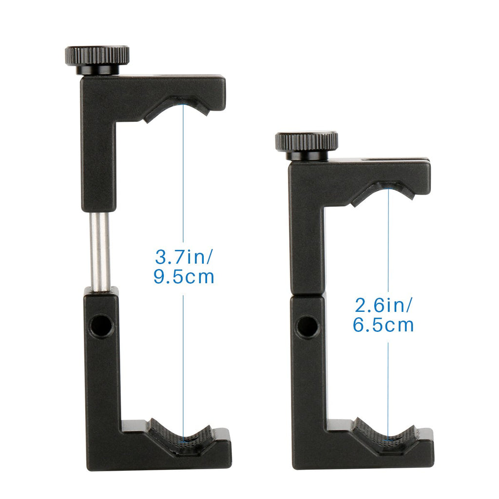 Ulanzi ST-02S Newest Aluminum Phone Tripod Mount w Cold Shoe Mount, Support Vertical and Horizontal, Universal Metal Adjustable Clamp for Apple iPhone X 8 7 6S Plus Sumsang Android Smartphones