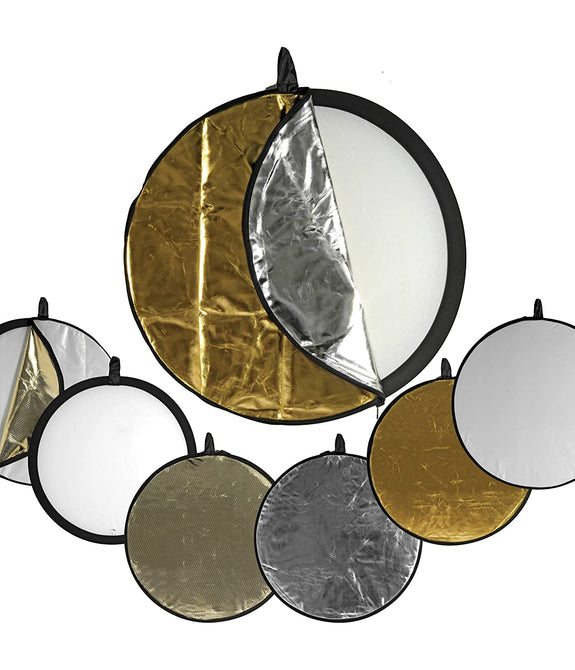HIFFIN® Reflector 42-inch / 107 cm 5 in 1 Collapsible Multi-Disc Light Reflector with Bag - Translucent, Silver, Gold, White and Black(reg)